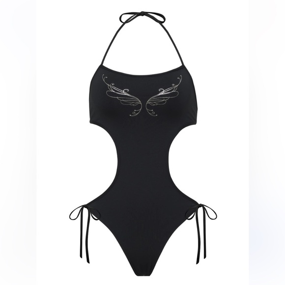 New! Frankie’s amalia black one piece monokini butterfly tattoo 24159 - Picture 1 of 8